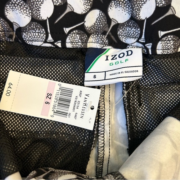 NEW WITH TAGS Izod Black and White Golf Shorts - Picture 11 of 12